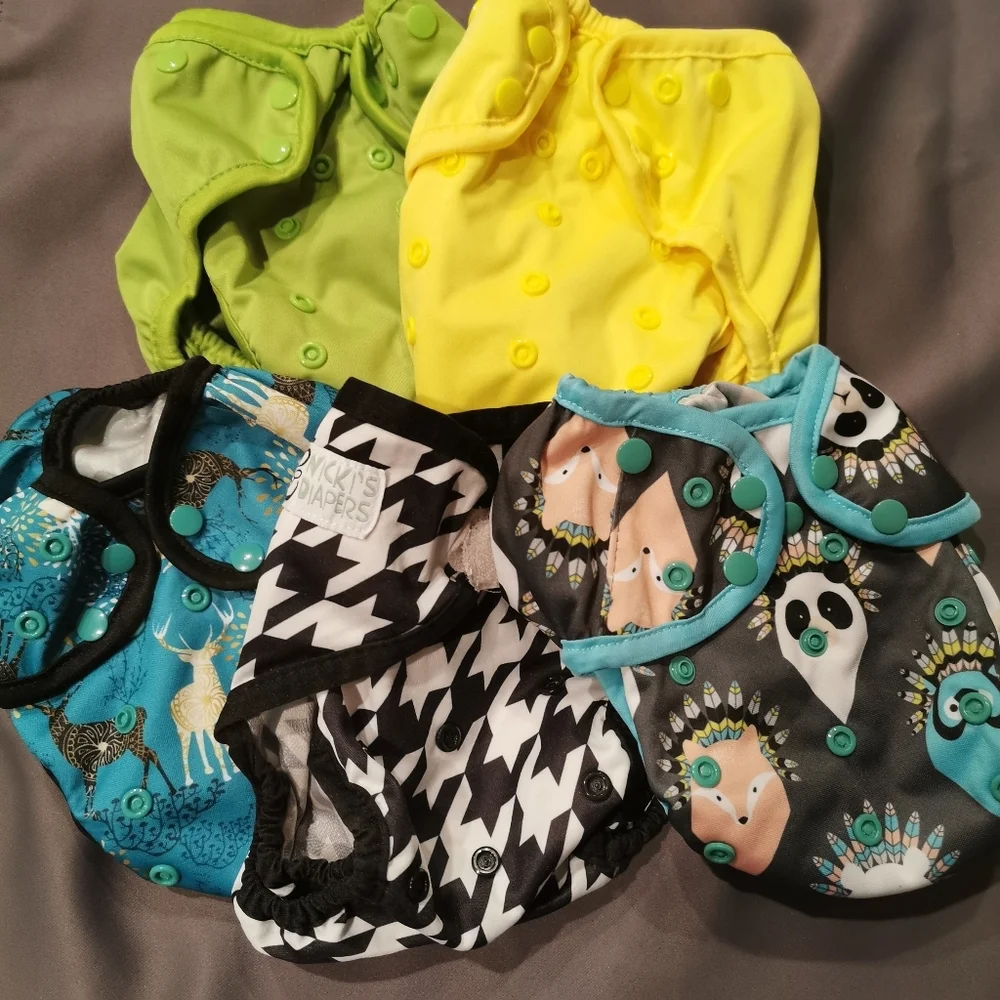 Lot of 5 cloth diaper covers